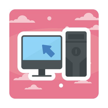 kişisel bilgisayar simgesi, vektör illüstrasyonu basit tasarım