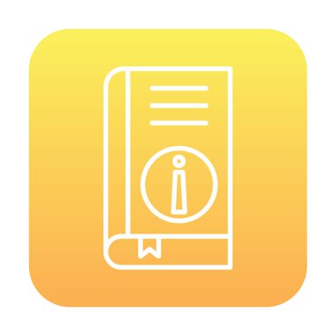 Basit Kitap Bilgileri simgesi, vektör illüstrasyonu