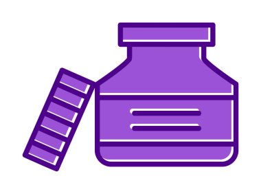 Mürekkep kavanozu simgesinin vektör çizimi 