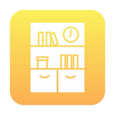 kitaplık düz simge, vektör illüstrasyonu 