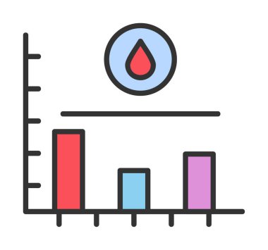 Şeker seviyesi grafik simgesi, vektör illüstrasyonu  
