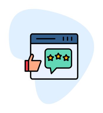 düz geribildirim simgesi vektör çizimi tasarımı