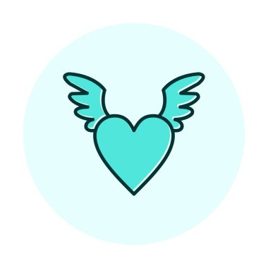 Melek Kalbi ikonu, vektör illüstrasyonu 