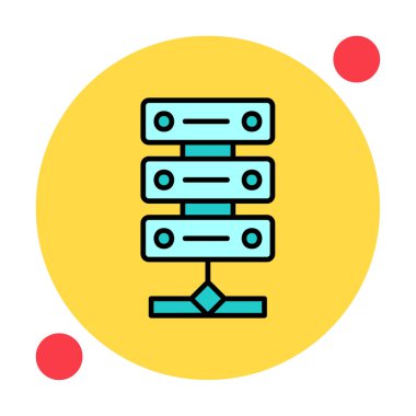 Ağ sunucu simgesinin vektör illüstrasyonu 