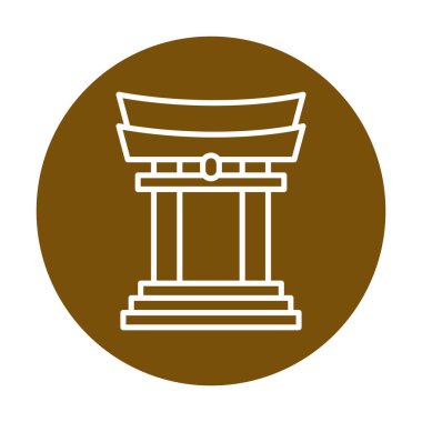 Basit Japon Tori Kapısı simgesi, vektör illüstrasyonu