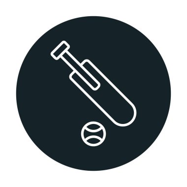 Basit kriket simgesi vektör ana hatları tasarım çizimi.