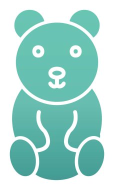  Oyuncak Ayı simgesi vektörü, illüstrasyon