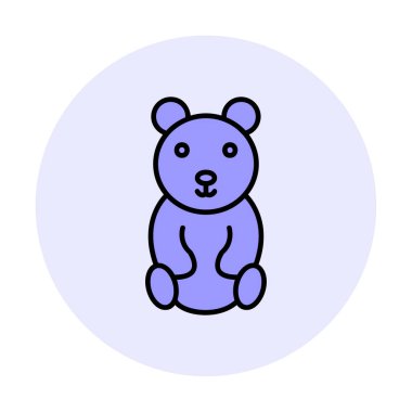  Oyuncak Ayı simgesi vektörü, illüstrasyon