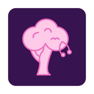 Kiraz Ağacı web simgesi, vektör illüstrasyonu