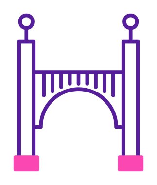 köprü düz simgesi, vektör illüstrasyon tasarımı 