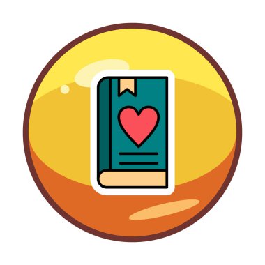 Yer imi simgesi olan aşk kitabı, basit vektör illüstrasyonu 