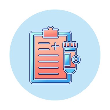 İdrar raporu ikonu. tıbbi sembol, vektör illüstrasyonu 