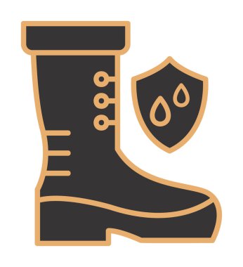 Basit su geçirmez ayakkabı simgesi, vektör illüstrasyonu