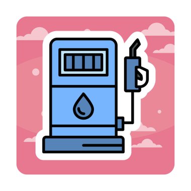 Düz Yakıt ikonu vektör çizimi