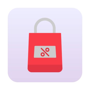 Alışveriş poşeti simgesi, vektör illüstrasyonu basit tasarım