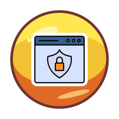 Basit Web Güvenlik simgesi, vektör illüstrasyonu