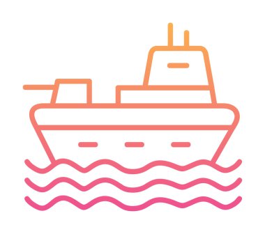 Gemi simgesi, vektör illüstrasyonu