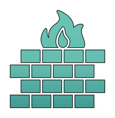 Şömine simgesinin vektör illüstrasyonu 