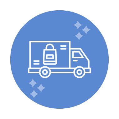 Teslimat kamyonu vektör simgesi modern basit illüstrasyon                        