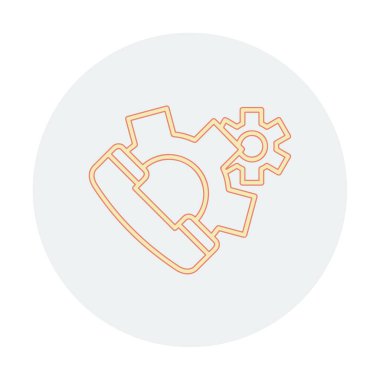 Basit Çağrı Ayarları simgesi, vektör illüstrasyonu