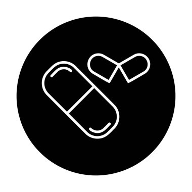 ilaç yassı ikonu, kapsüller, haplar            