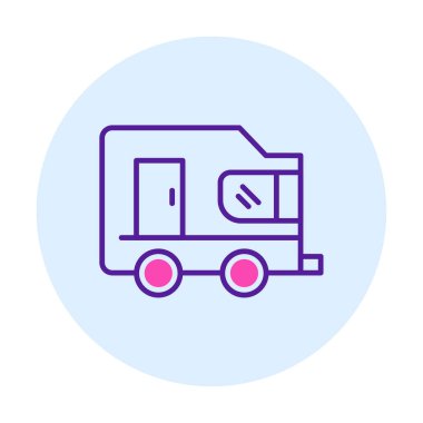 Karavan ikonu. tasarım çizimi. vektör illüstrasyonu.