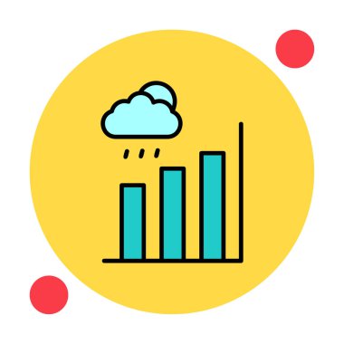 Basit yağmur bulutu ve Grafik simgesi, vektör illüstrasyonu