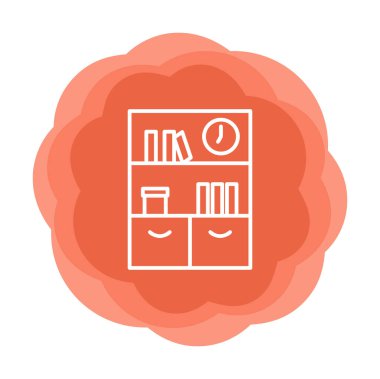 kitaplık düz simge, vektör illüstrasyonu 