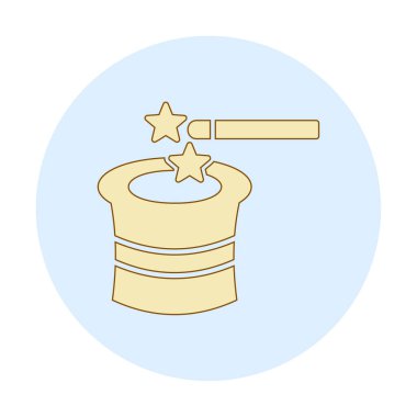 Basit Sihirli Şapka simgesi, vektör illüstrasyonu