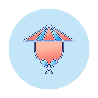 Çin Şapkası web simgesi, vektör illüstrasyonu 