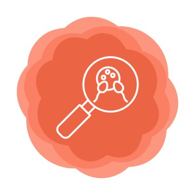 Büyüteç cam simgesi, vektör illüstrasyonlu bakteri denetimi  