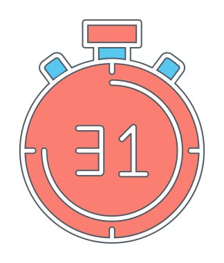 düz çizgi basit web kronometre vektör çizimi