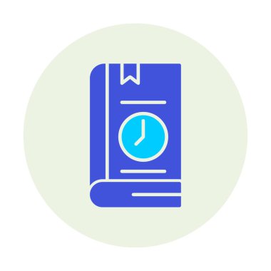 Kitap Zaman Sınırı simgesi, vektör illüstrasyonu 