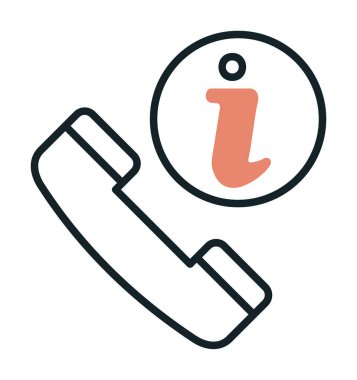 Basit çağrı bilgi simgesi, vektör illüstrasyonu