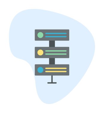 Ağ sunucu simgesinin vektör illüstrasyonu. Veritabanı basit simgesi 