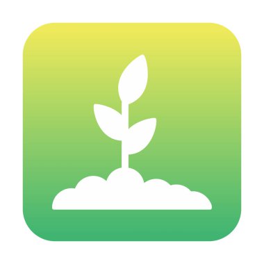 Yer simgesinde büyüyen bitki, vektör illüstrasyonu 