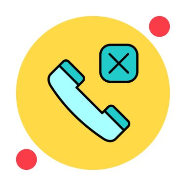 Arama telefonu Reddedilmiş simge vektör illüstrasyon tasarımı