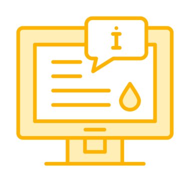 Bilgi vektörü illüstrasyonlu bilgisayar ekranı