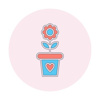 çiçek saksısı vektör illüstrasyonu