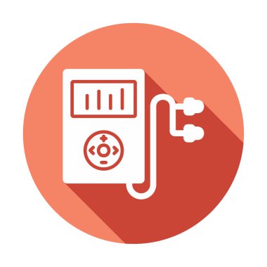 Kulaklık simgesi, vektör illüstrasyonlu Mp3 oynatıcı