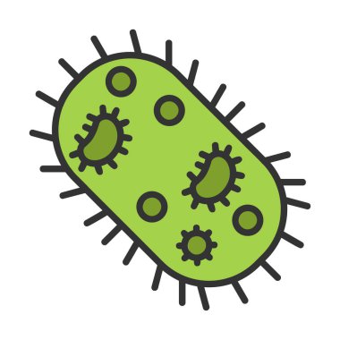 düz mikroorganizma ikon vektör illüstrasyon tasarımı