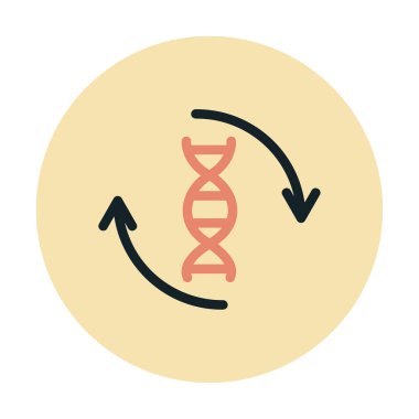 DNA ikon vektör illüstrasyonunun düz molekülü