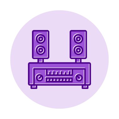 renk çizgisi ses hoparlörleri vektör çizimi 