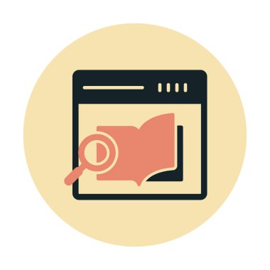 Basit Araştırma Kitabı simgesi, vektör illüstrasyonu