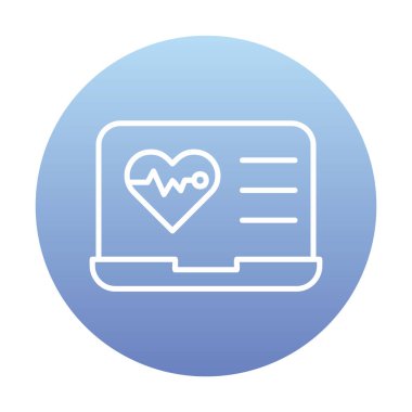 Dizüstü bilgisayardaki basit düz kalp atışı simgesi