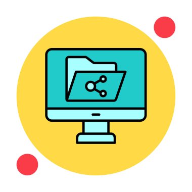 Basit Dosya Paylaşımı simgesi, vektör illüstrasyonu