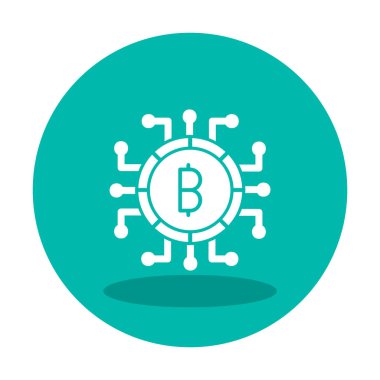 Bitcoin işareti, vektör illüstrasyonlu dijital para simgesi 