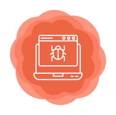 zararlı yazılım simgesinden etkilenen düz dizüstü bilgisayar 