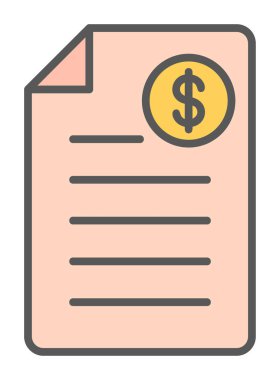 Alışveriş Faturası Vektör renk simgesi tasarımı 