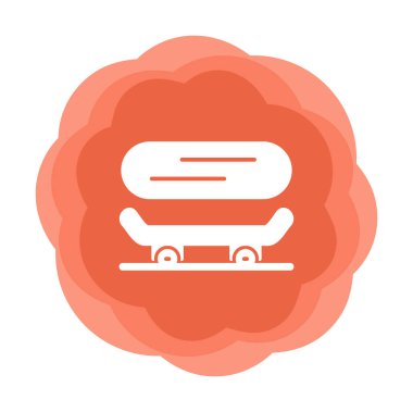 Basit kaykay simgesi, vektör illüstrasyonu